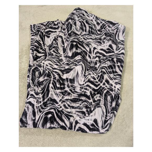 Terra & Sky Womens Pants Plus Size 4X 28w 30w Stretch PullOn Black Marbled Swirl - Picture 2 of 3